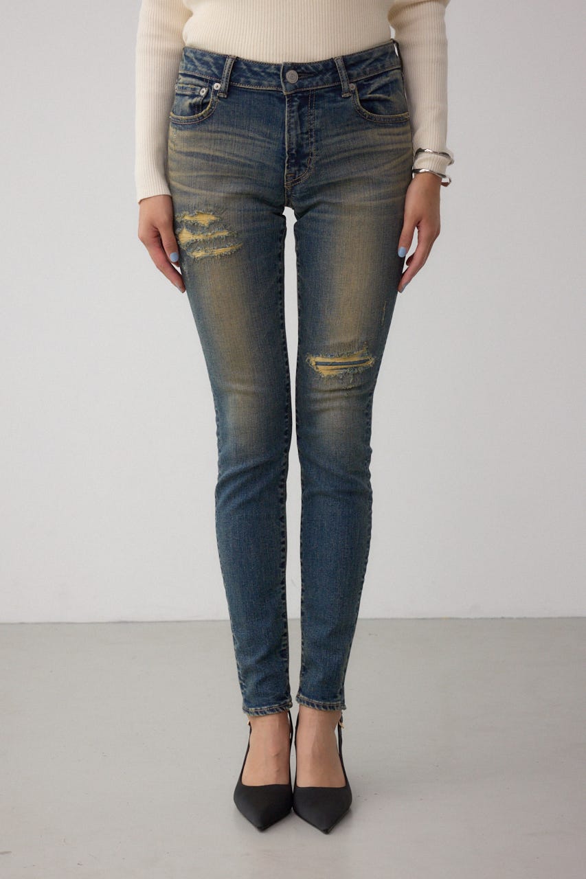 AZUL DENIM リペアスキニーデニム BLU XS