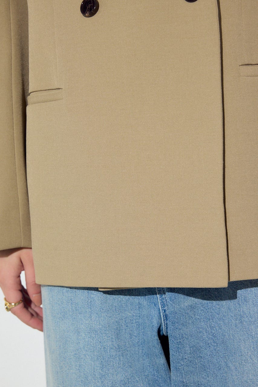 ダブルテーラードジャケット BEG S