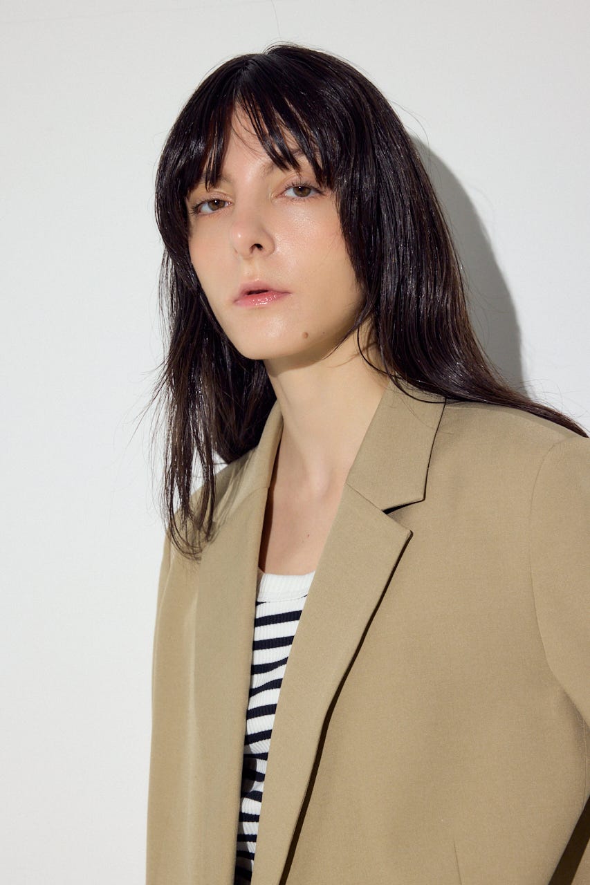 ダブルテーラードジャケット BEG S