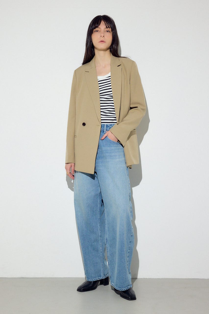 ダブルテーラードジャケット BEG S