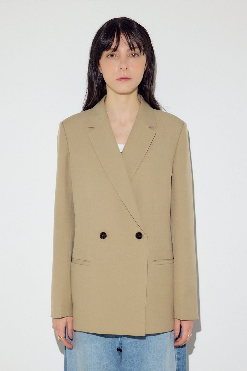 ダブルテーラードジャケット BEG S