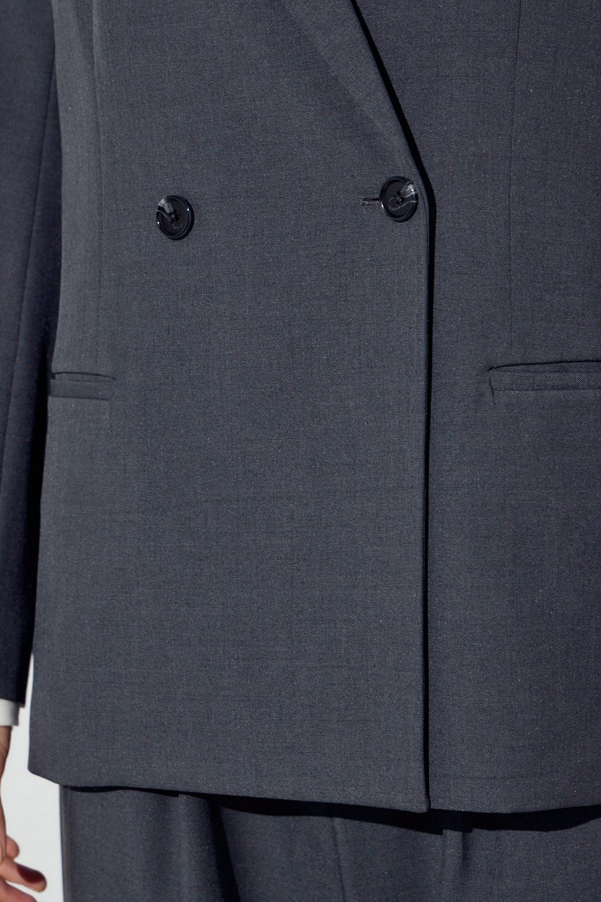 ダブルテーラードジャケット T.GRY S
