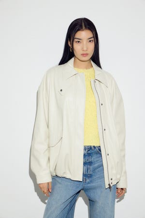 フェイクレザーミドルブルゾン