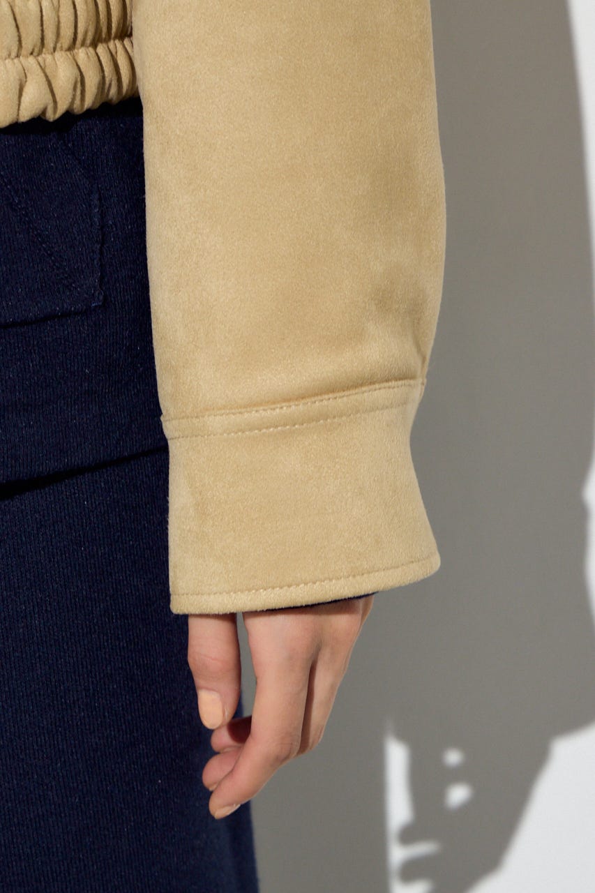 フェイクスエードショートブルゾン BEG FREE