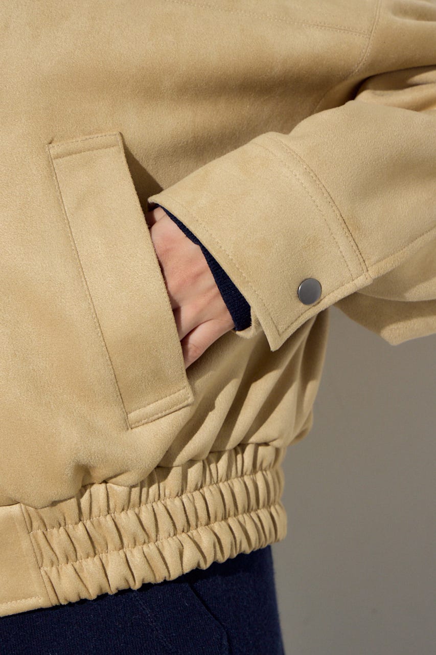 フェイクスエードショートブルゾン BEG FREE