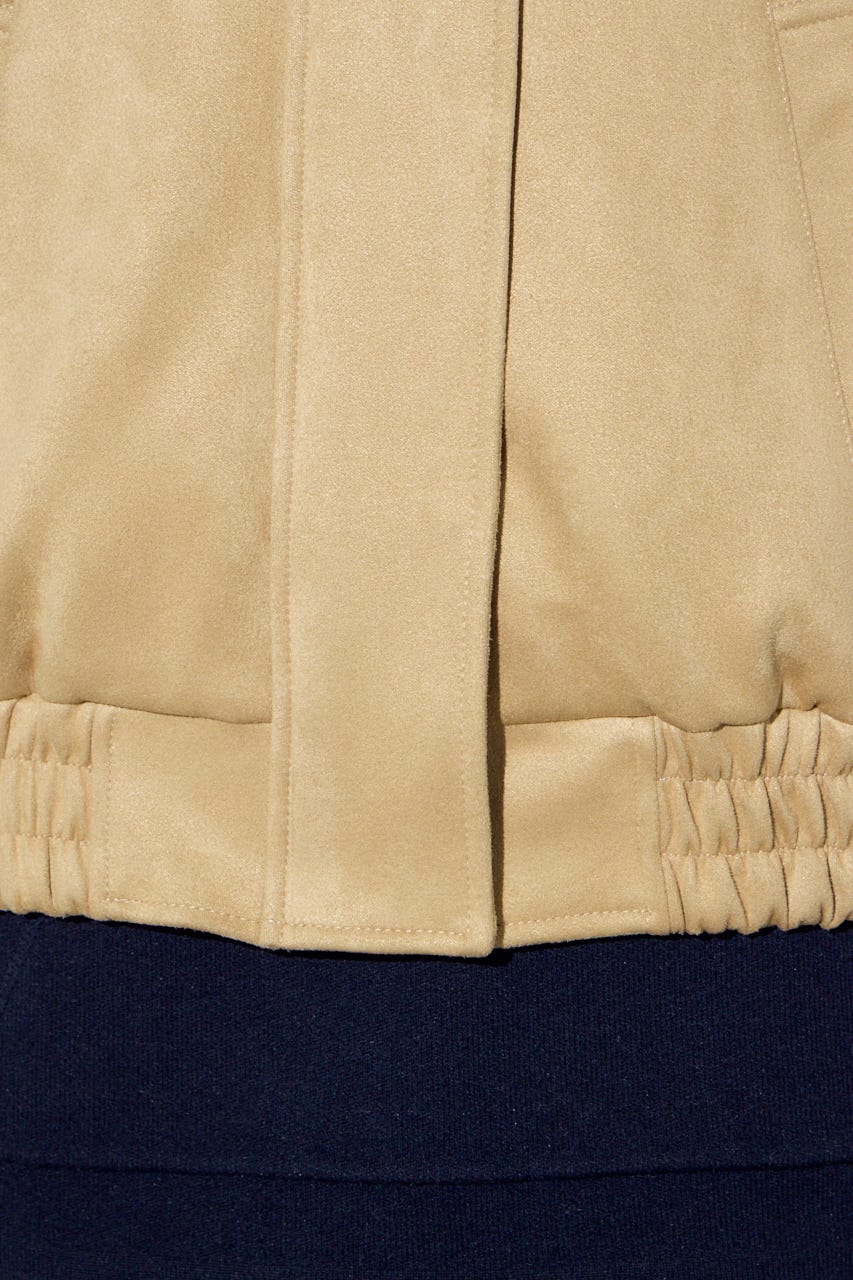 フェイクスエードショートブルゾン BEG FREE