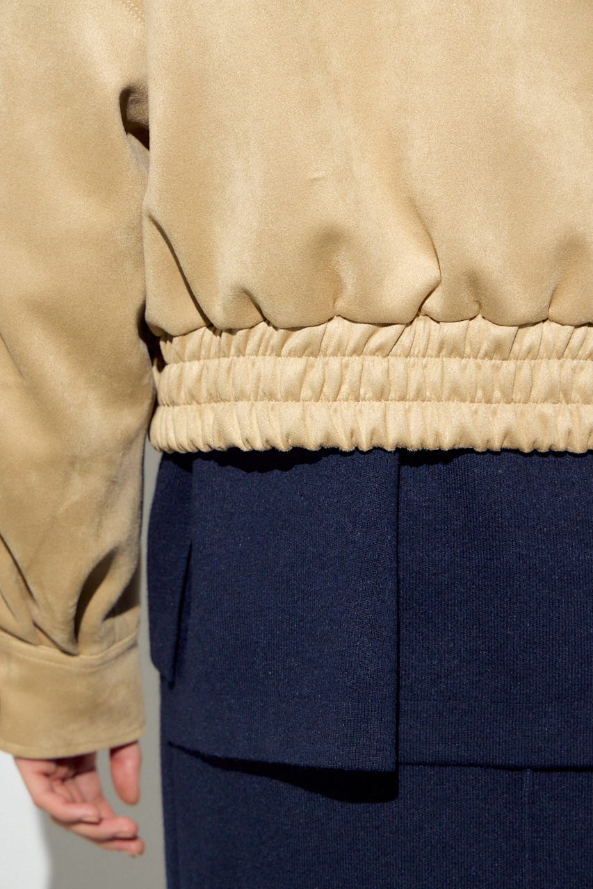 フェイクスエードショートブルゾン BEG FREE