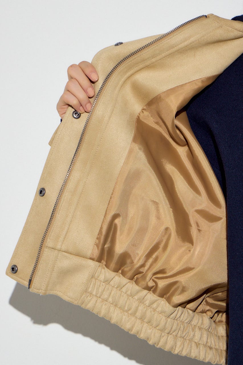 フェイクスエードショートブルゾン BEG FREE