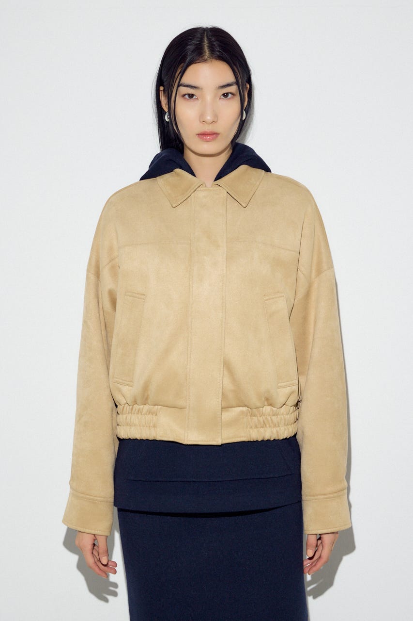フェイクスエードショートブルゾン BEG FREE