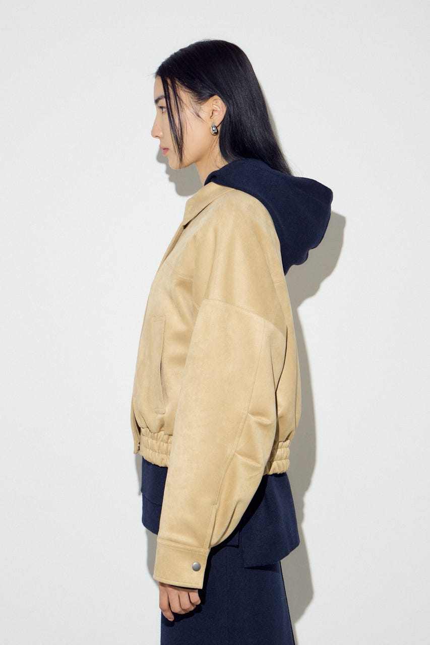フェイクスエードショートブルゾン BEG FREE