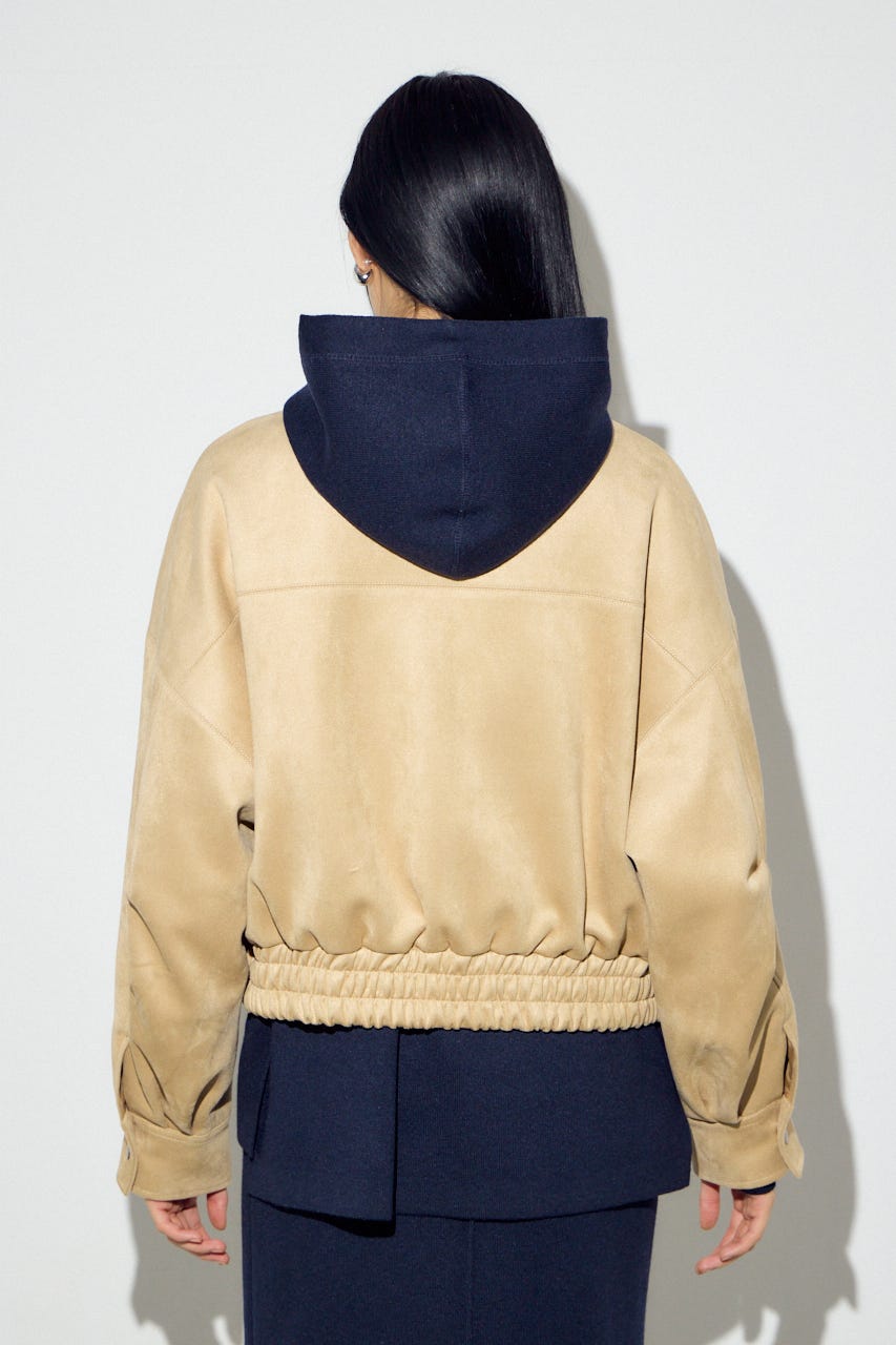 フェイクスエードショートブルゾン BEG FREE