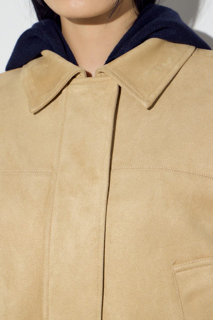 フェイクスエードショートブルゾン BEG FREE