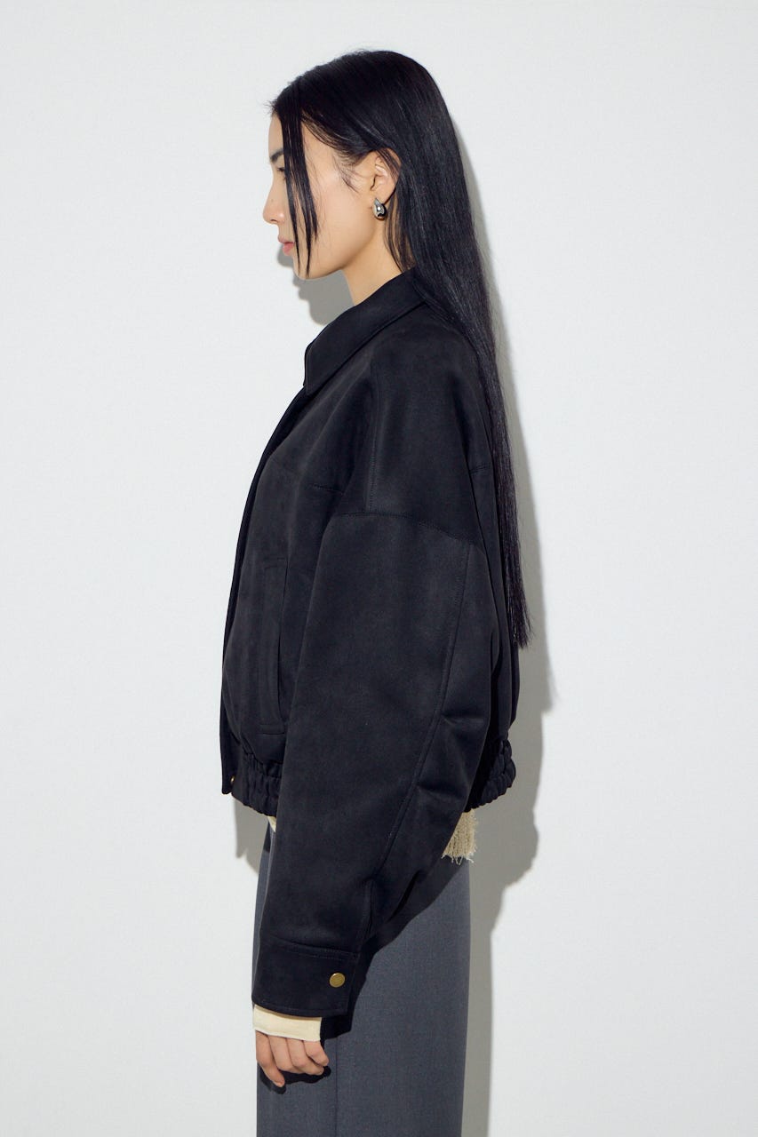 フェイクスエードショートブルゾン BLK FREE
