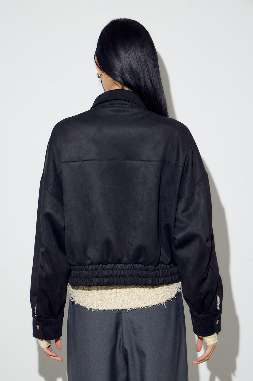 フェイクスエードショートブルゾン BLK FREE