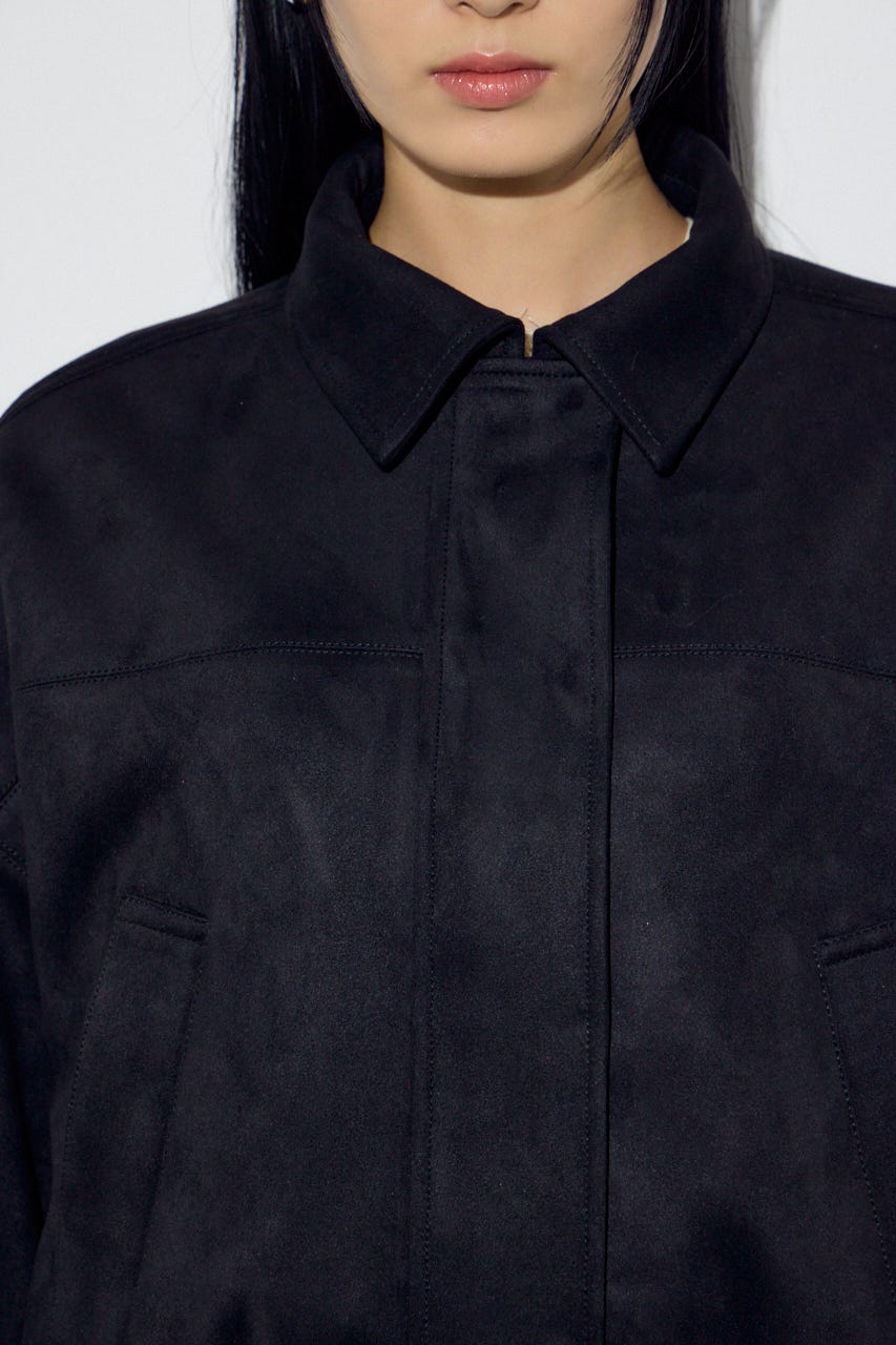 フェイクスエードショートブルゾン BLK FREE