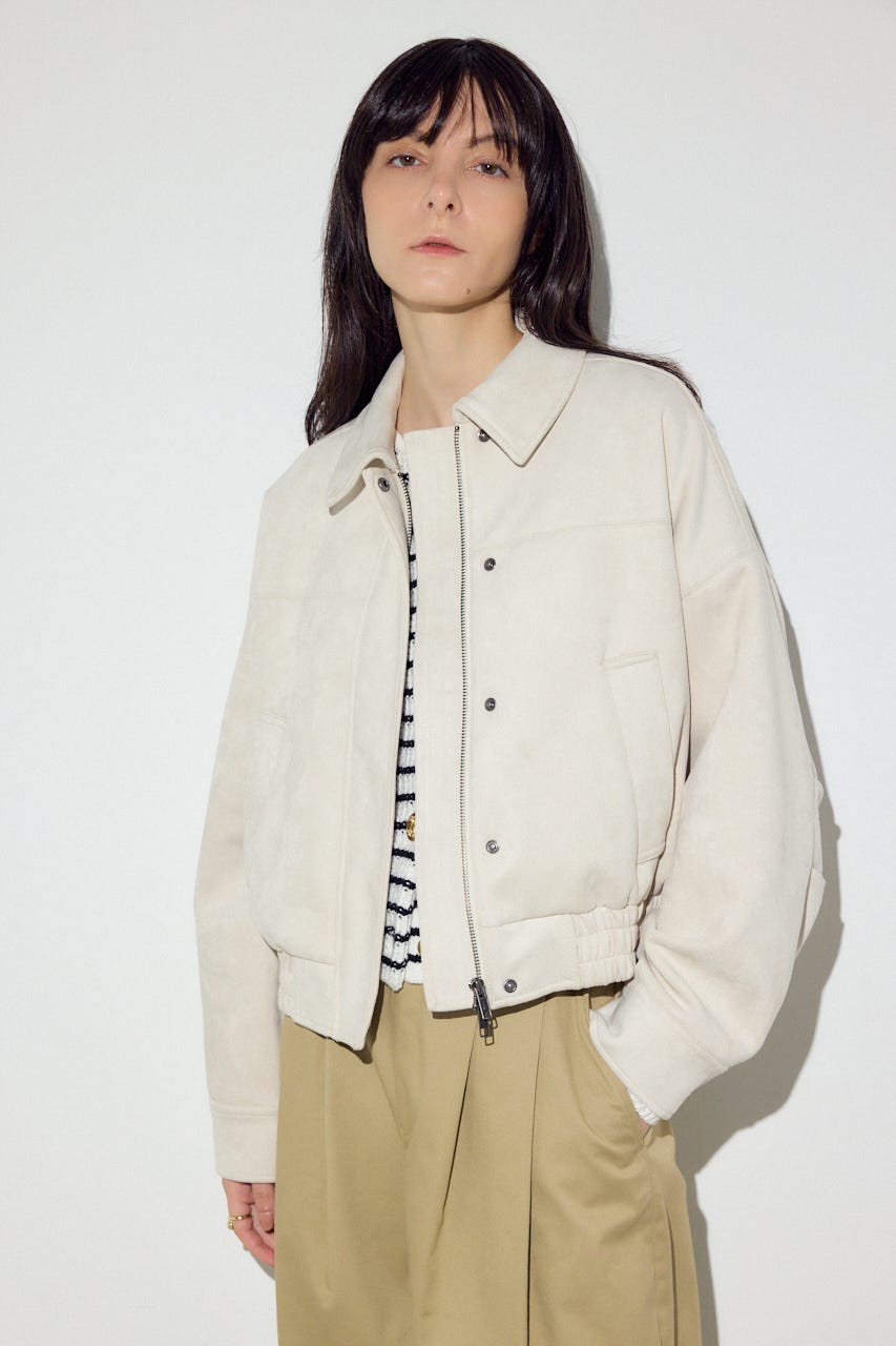 フェイクスエードショートブルゾン IVOY FREE