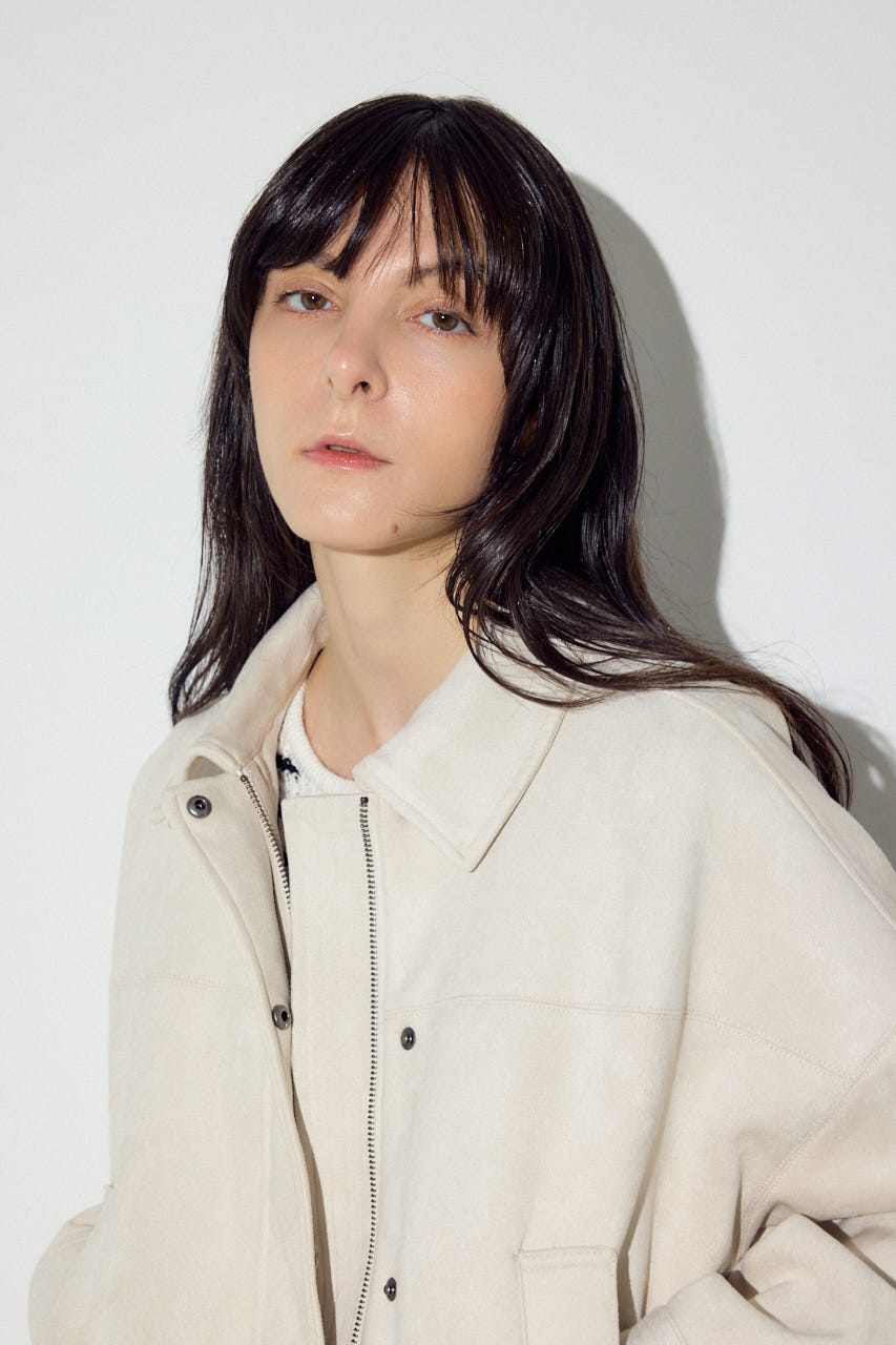 フェイクスエードショートブルゾン IVOY FREE