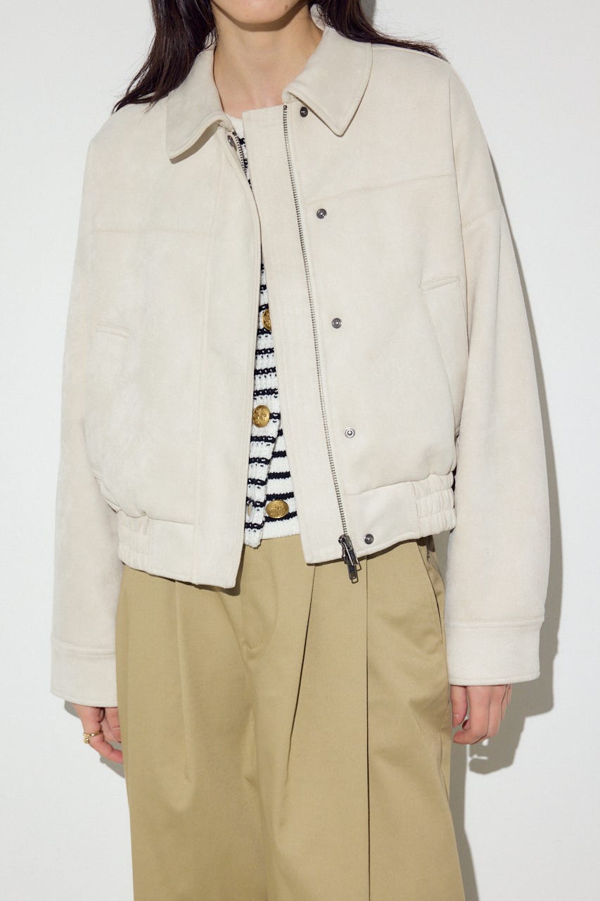 フェイクスエードショートブルゾン IVOY FREE