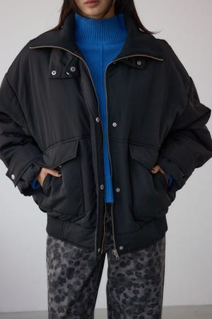 襟リブ中綿ポケットブルゾン