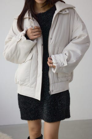 襟リブ中綿ポケットブルゾン