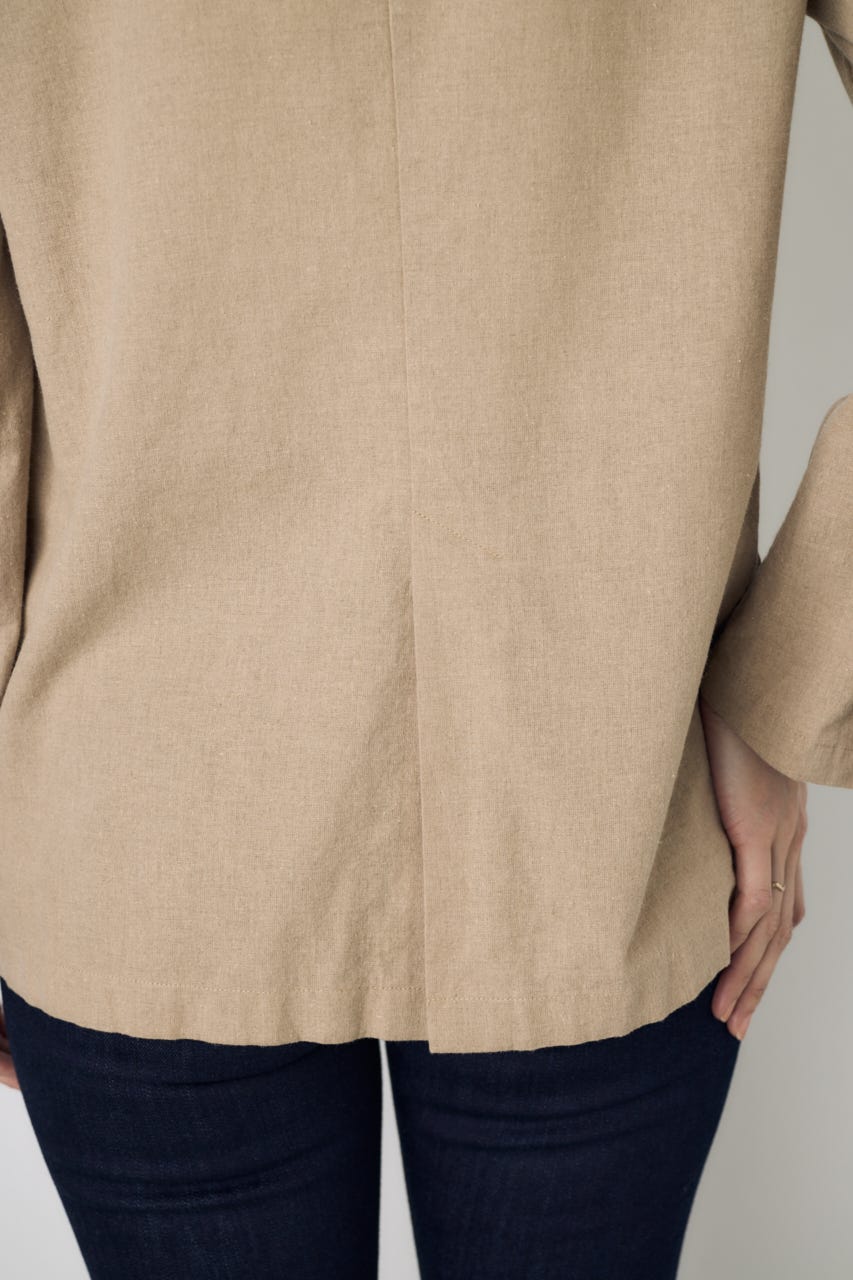 フレンチリネンCOOLMAXテーラードジャケット BEG S