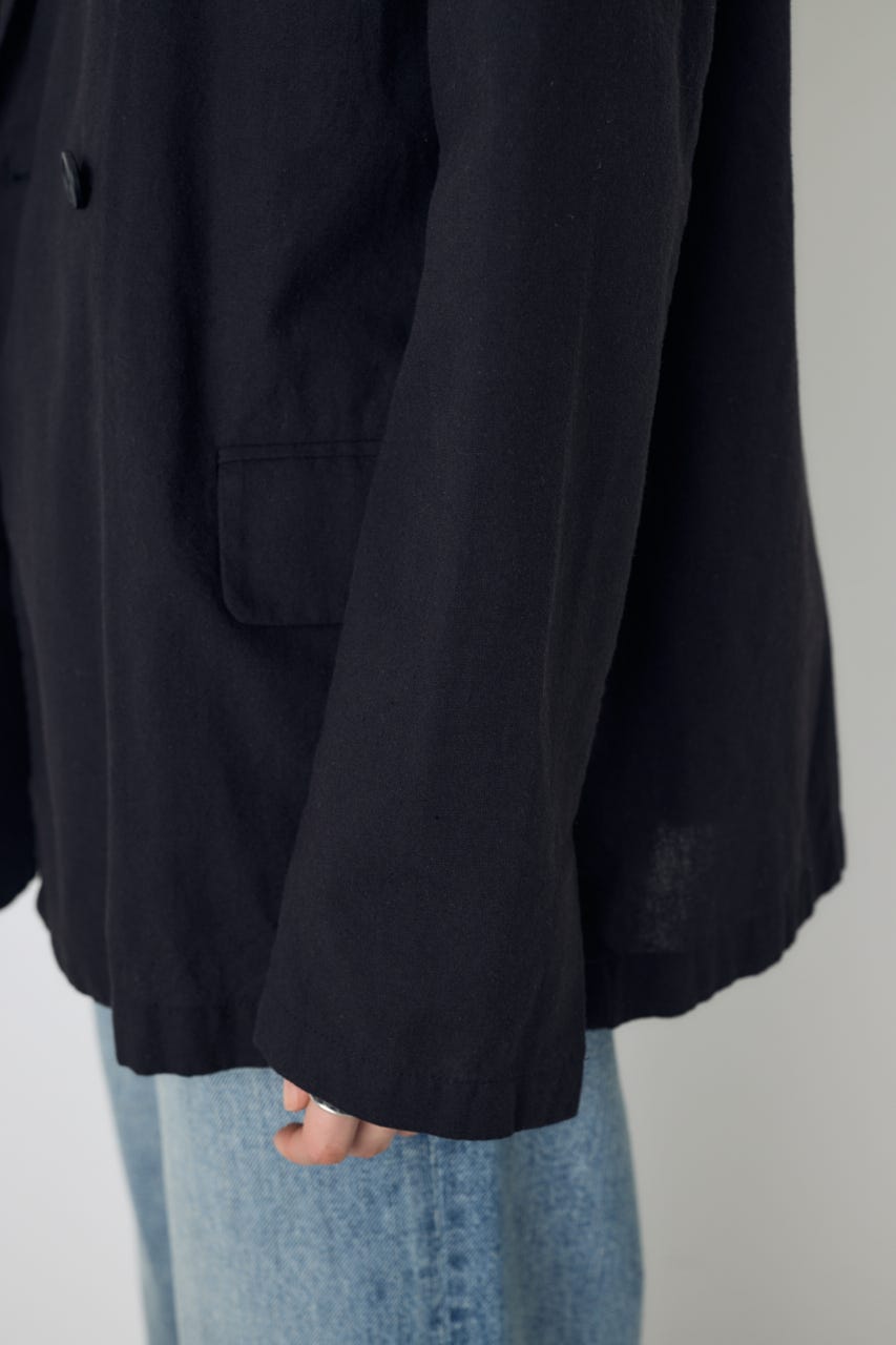 フレンチリネンCOOLMAXテーラードジャケット BLK M