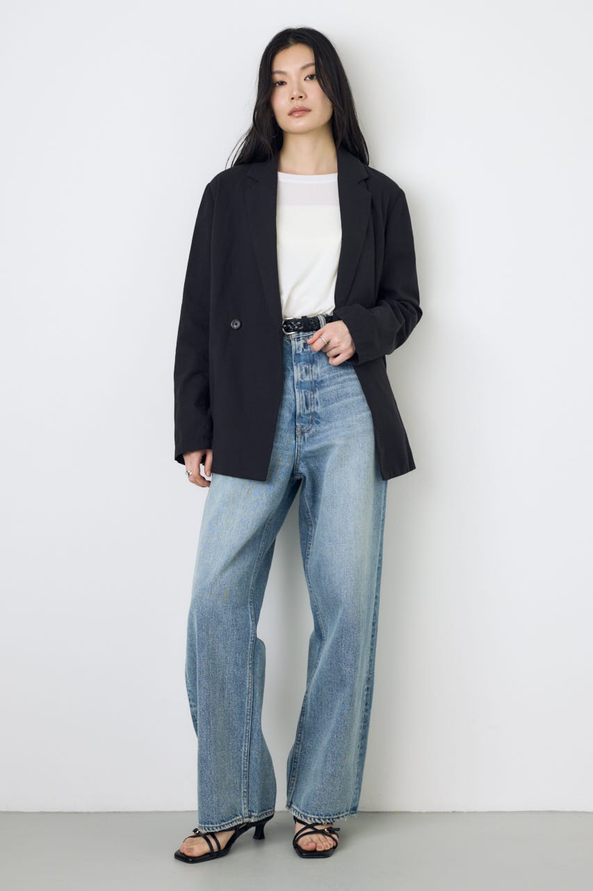 フレンチリネンCOOLMAXテーラードジャケット BLK M