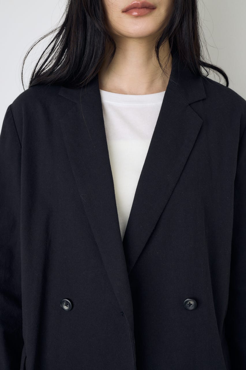 フレンチリネンCOOLMAXテーラードジャケット BLK M