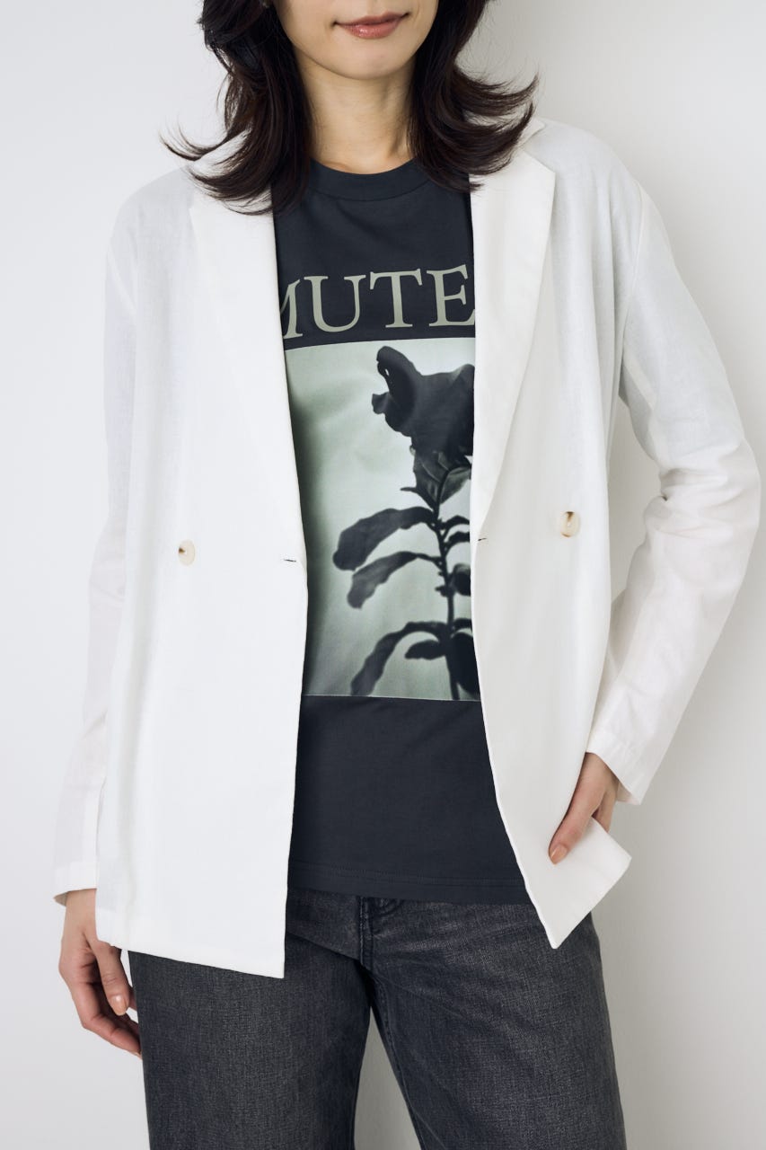 フレンチリネンCOOLMAXテーラードジャケット O/WHT M