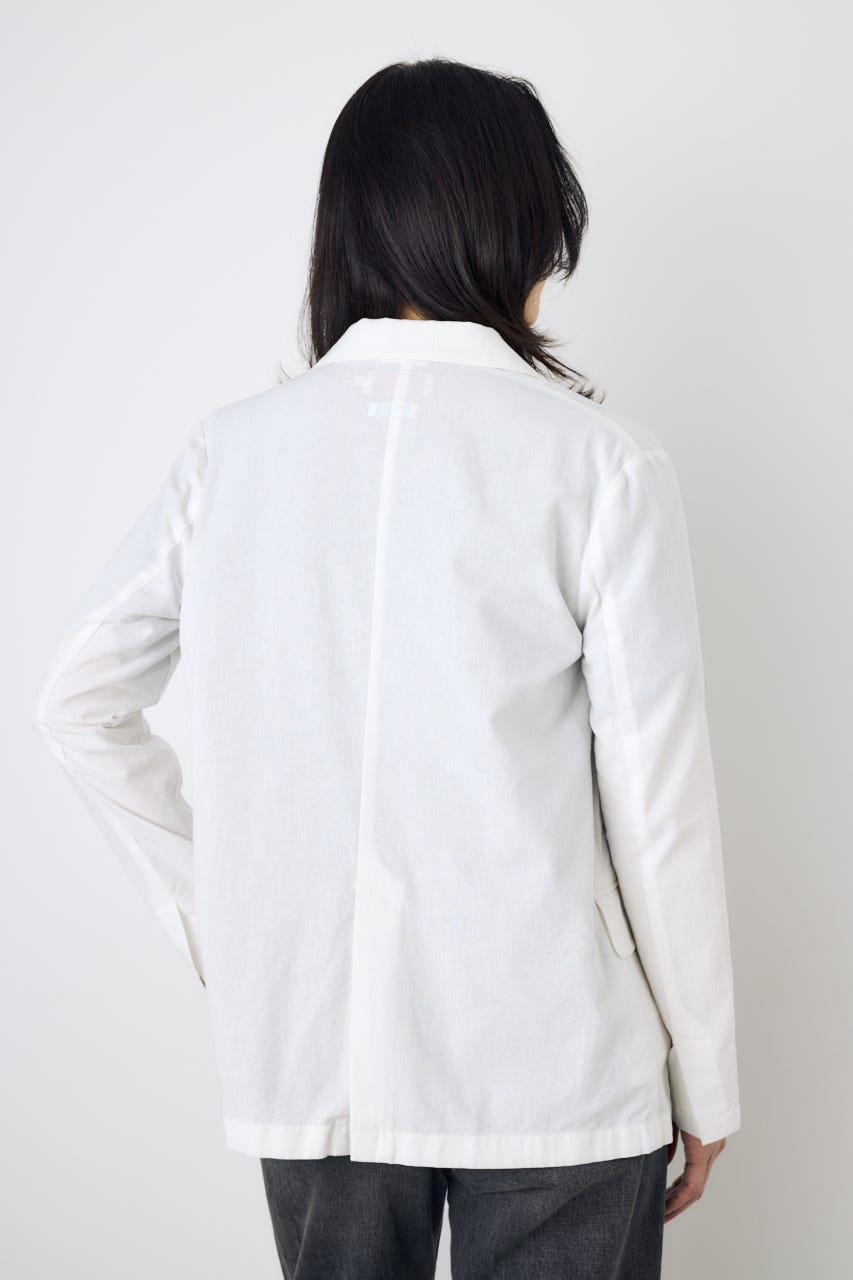 フレンチリネンCOOLMAXテーラードジャケット O/WHT M