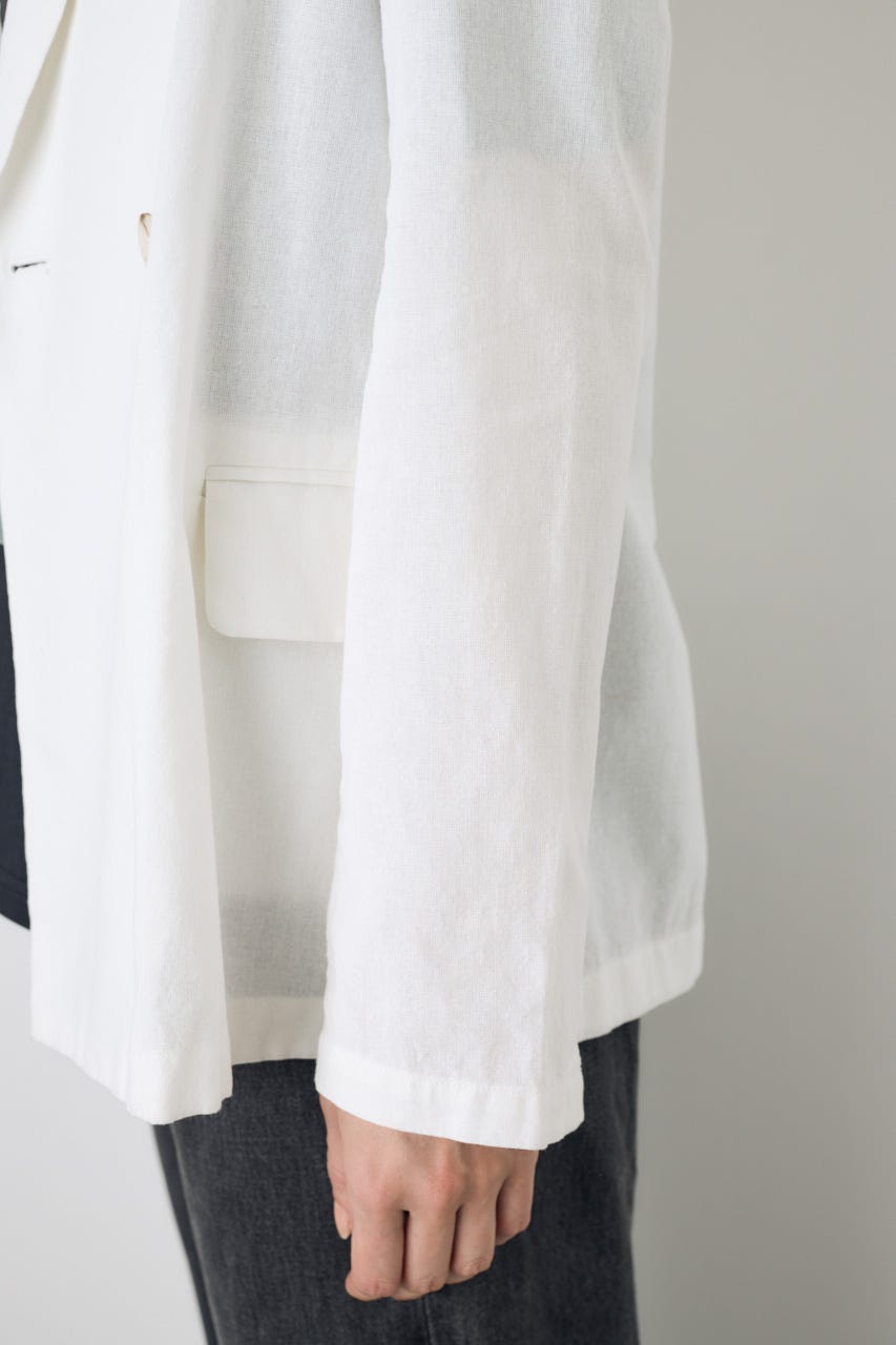 フレンチリネンCOOLMAXテーラードジャケット O/WHT M