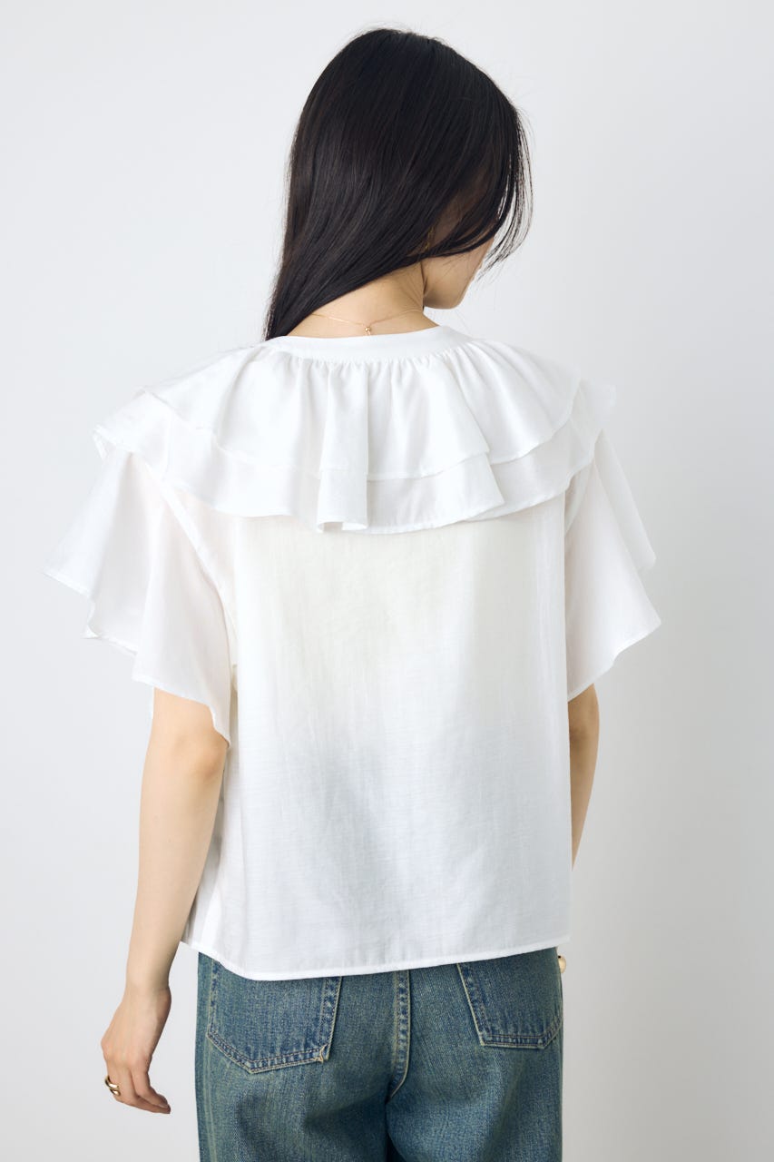 ラッフルブラウス O/WHT FREE