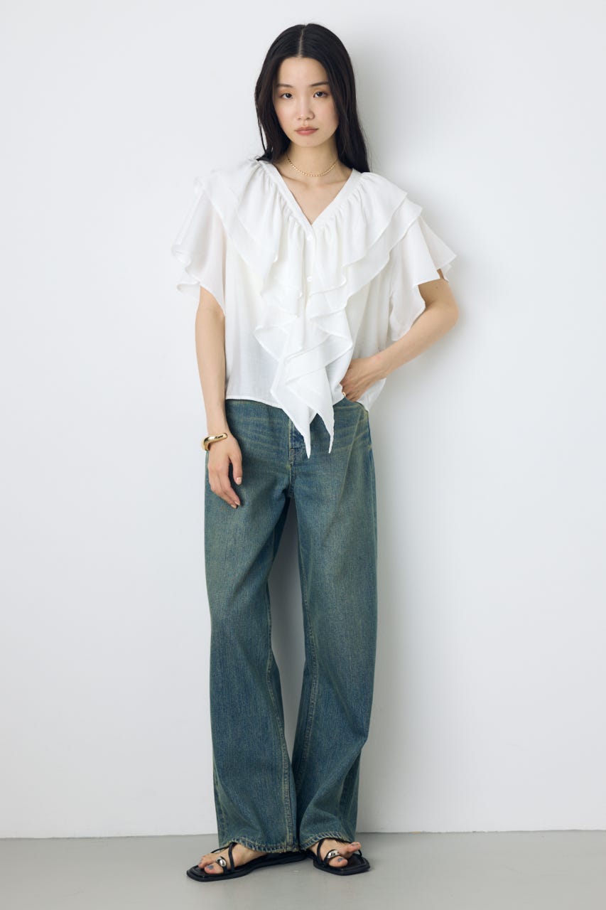 ラッフルブラウス O/WHT FREE