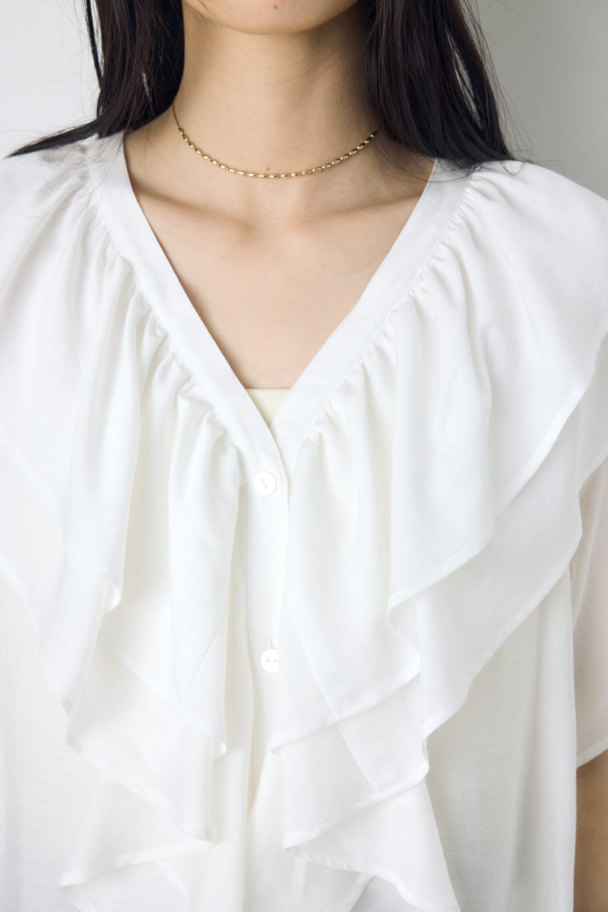 ラッフルブラウス O/WHT FREE