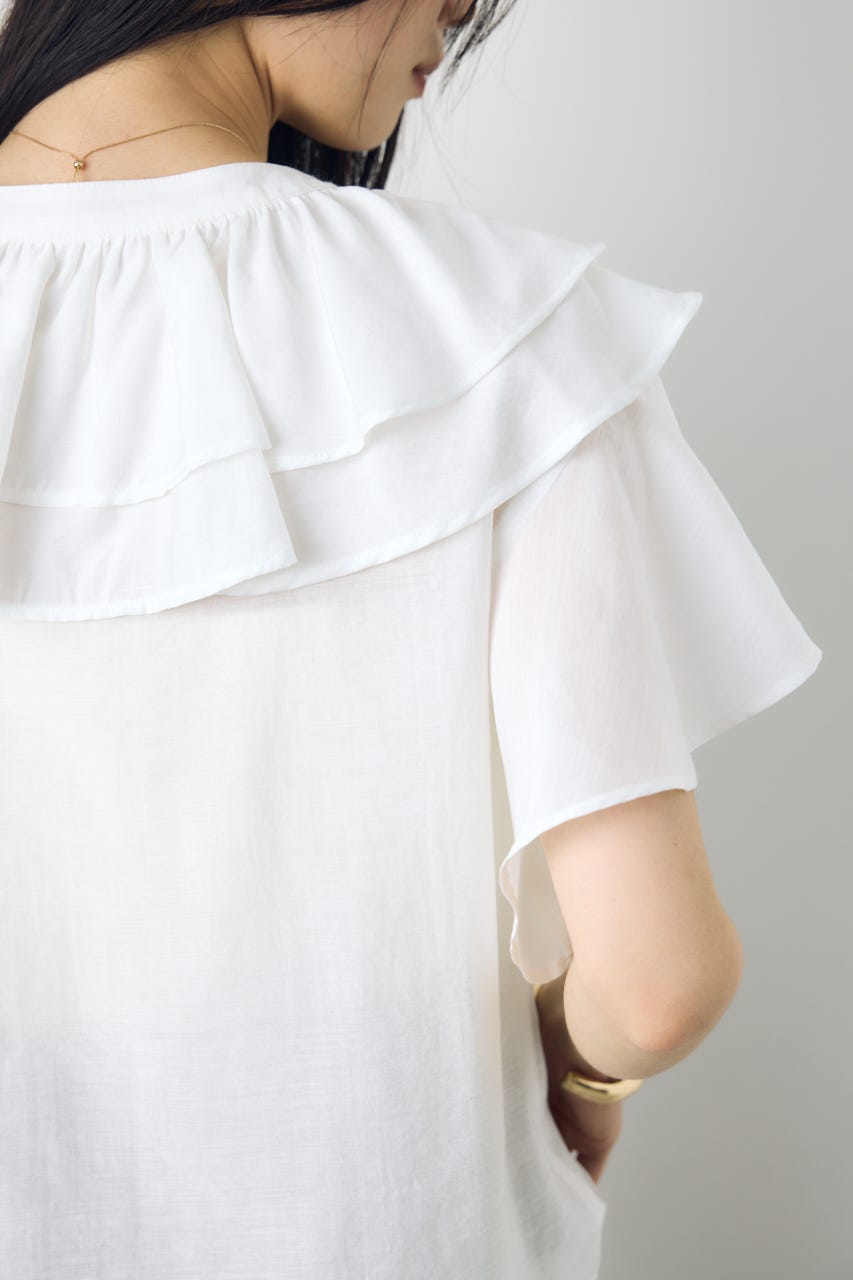 ラッフルブラウス O/WHT FREE