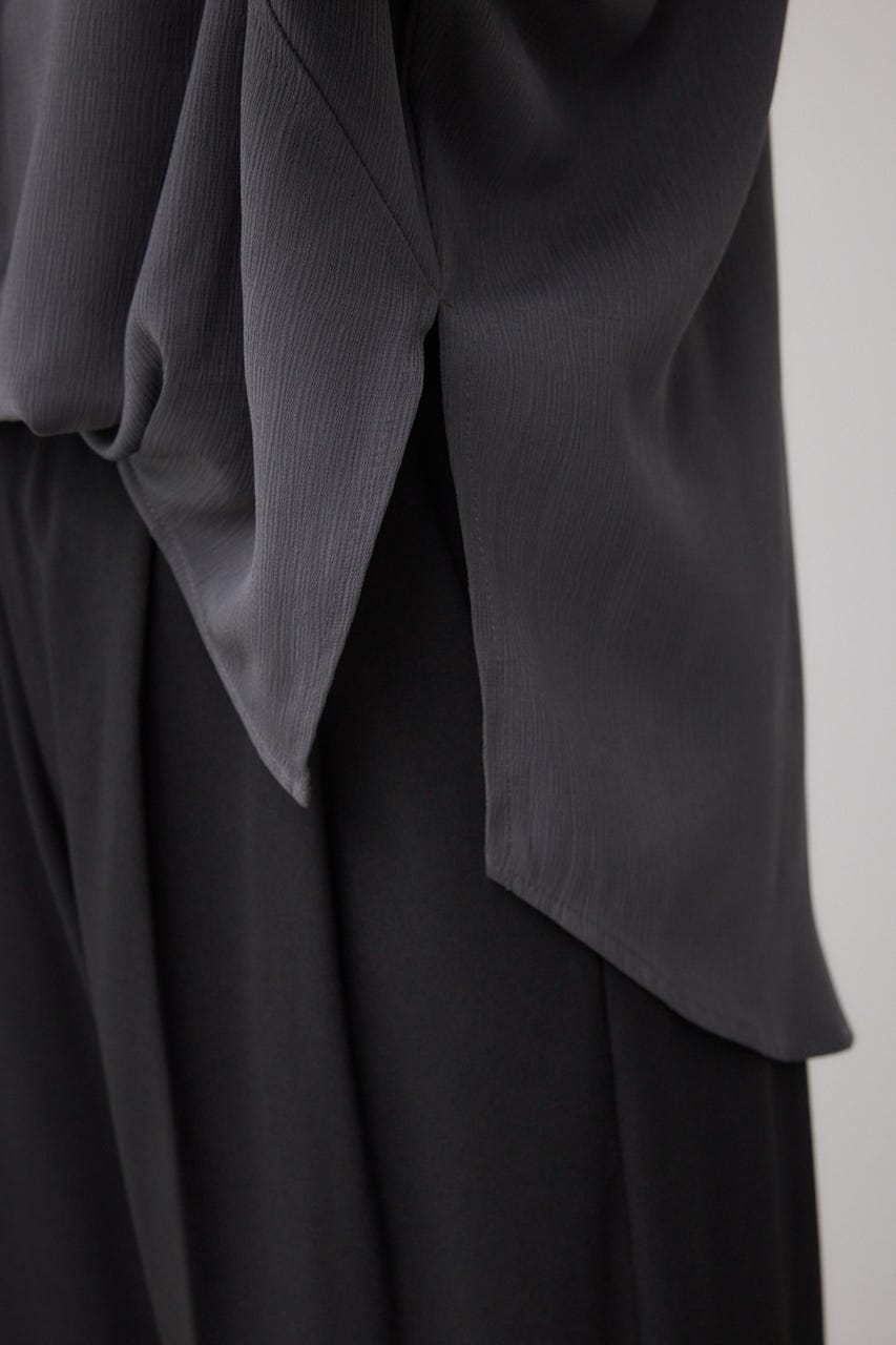 【接触冷感】楊柳タックヘムコクーンシャツ GRY FREE