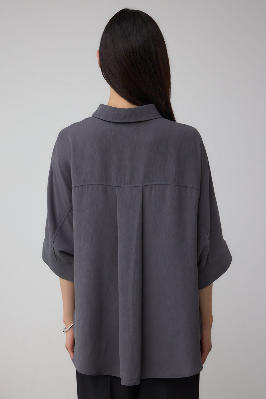 【接触冷感】楊柳タックヘムコクーンシャツ GRY FREE