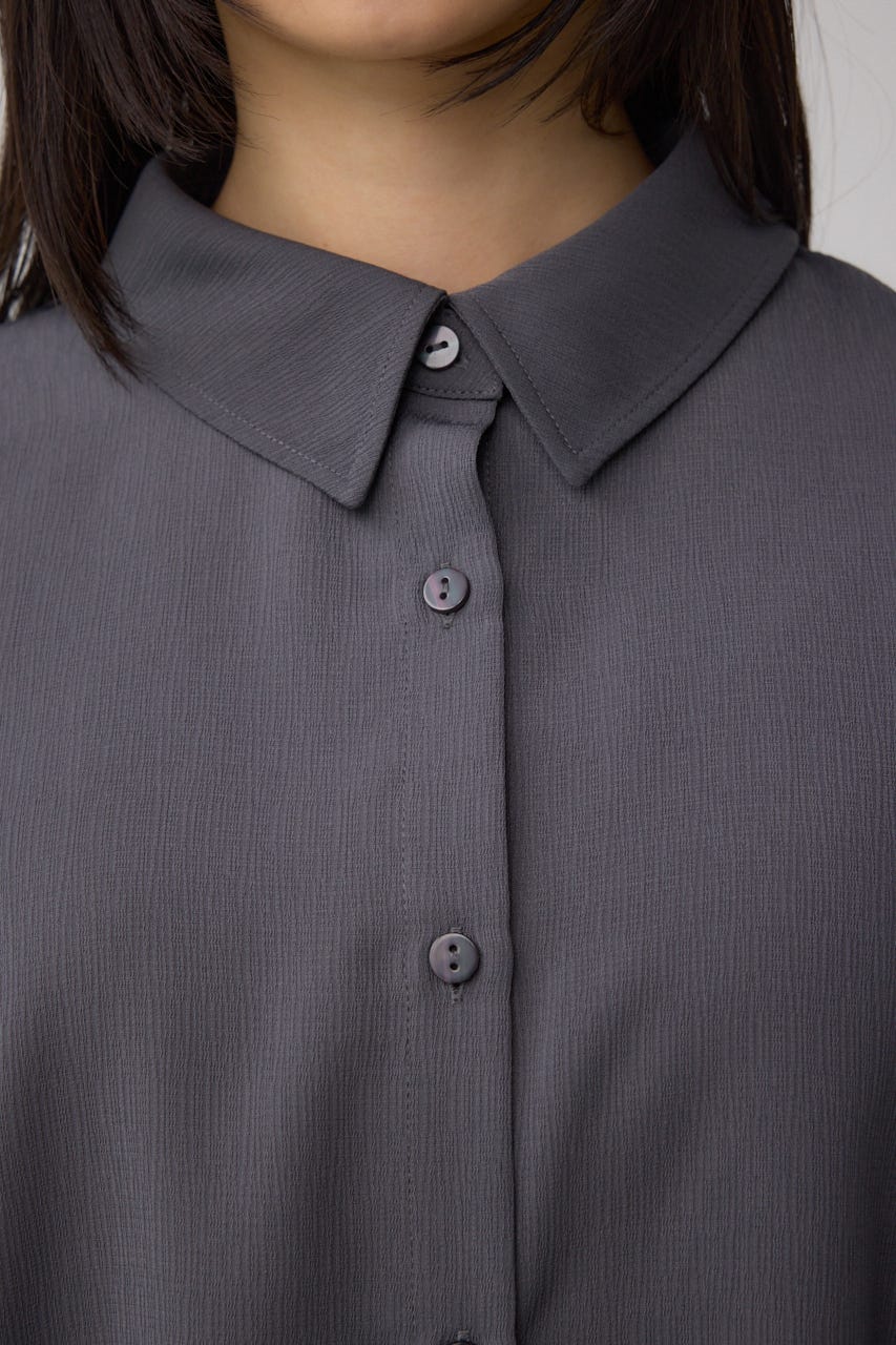 【接触冷感】楊柳タックヘムコクーンシャツ GRY FREE