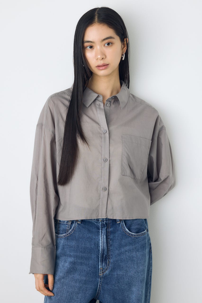 【着丈バリエ】シアーコットンレギュラーシャツ GRY S