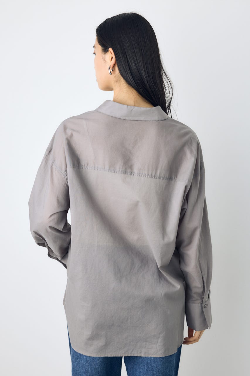 【着丈バリエ】シアーコットンレギュラーシャツ GRY S