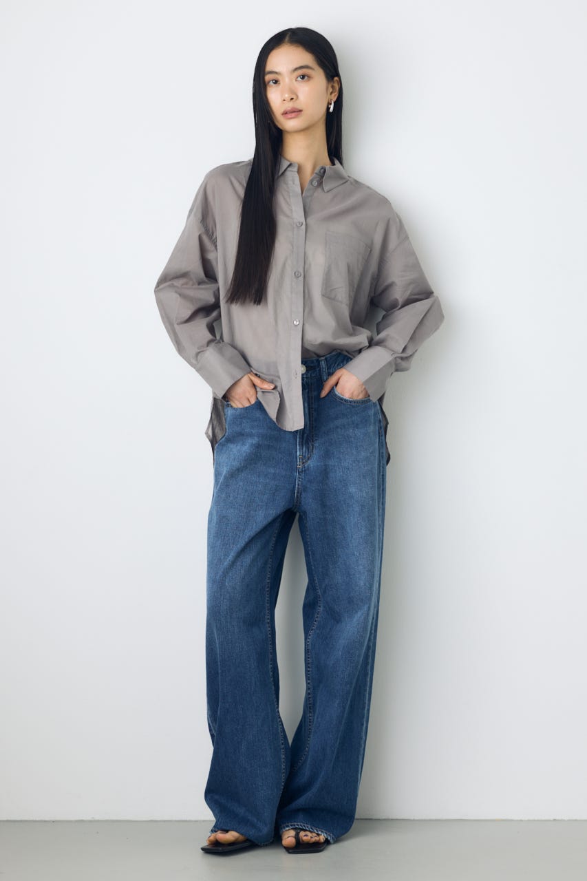 【着丈バリエ】シアーコットンレギュラーシャツ GRY S