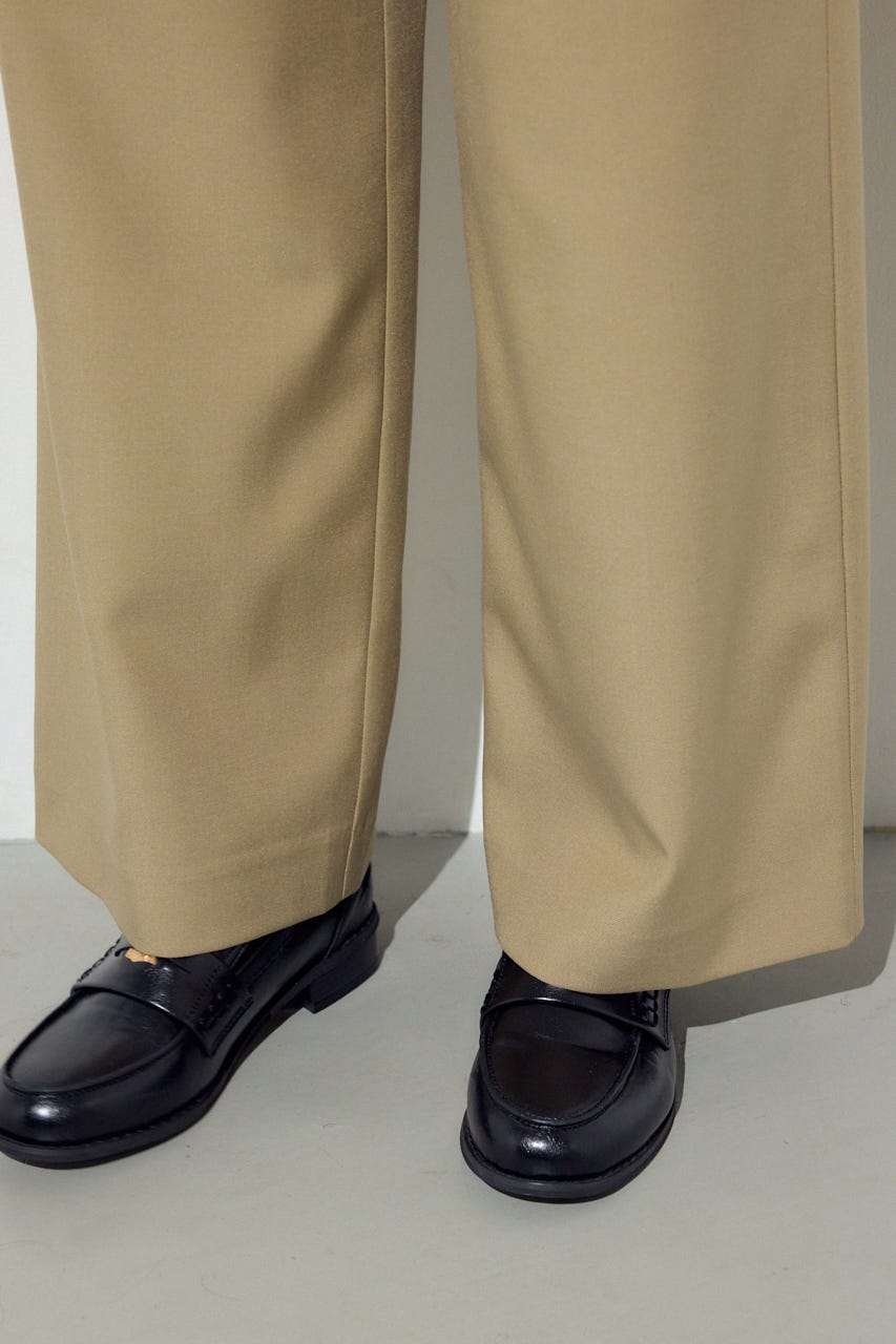 ベーシックタックワイドパンツ BEG L