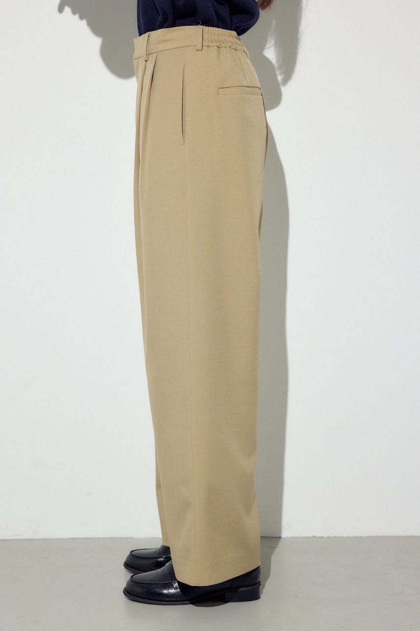 ベーシックタックワイドパンツ BEG L
