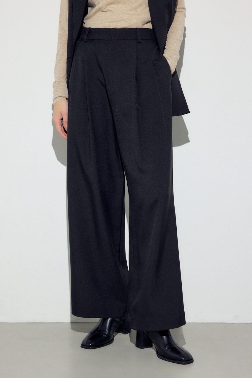ベーシックタックワイドパンツ BLK S