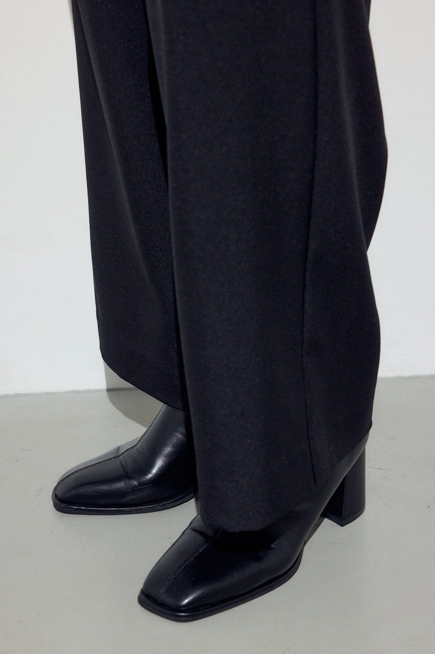 ベーシックタックワイドパンツ BLK S