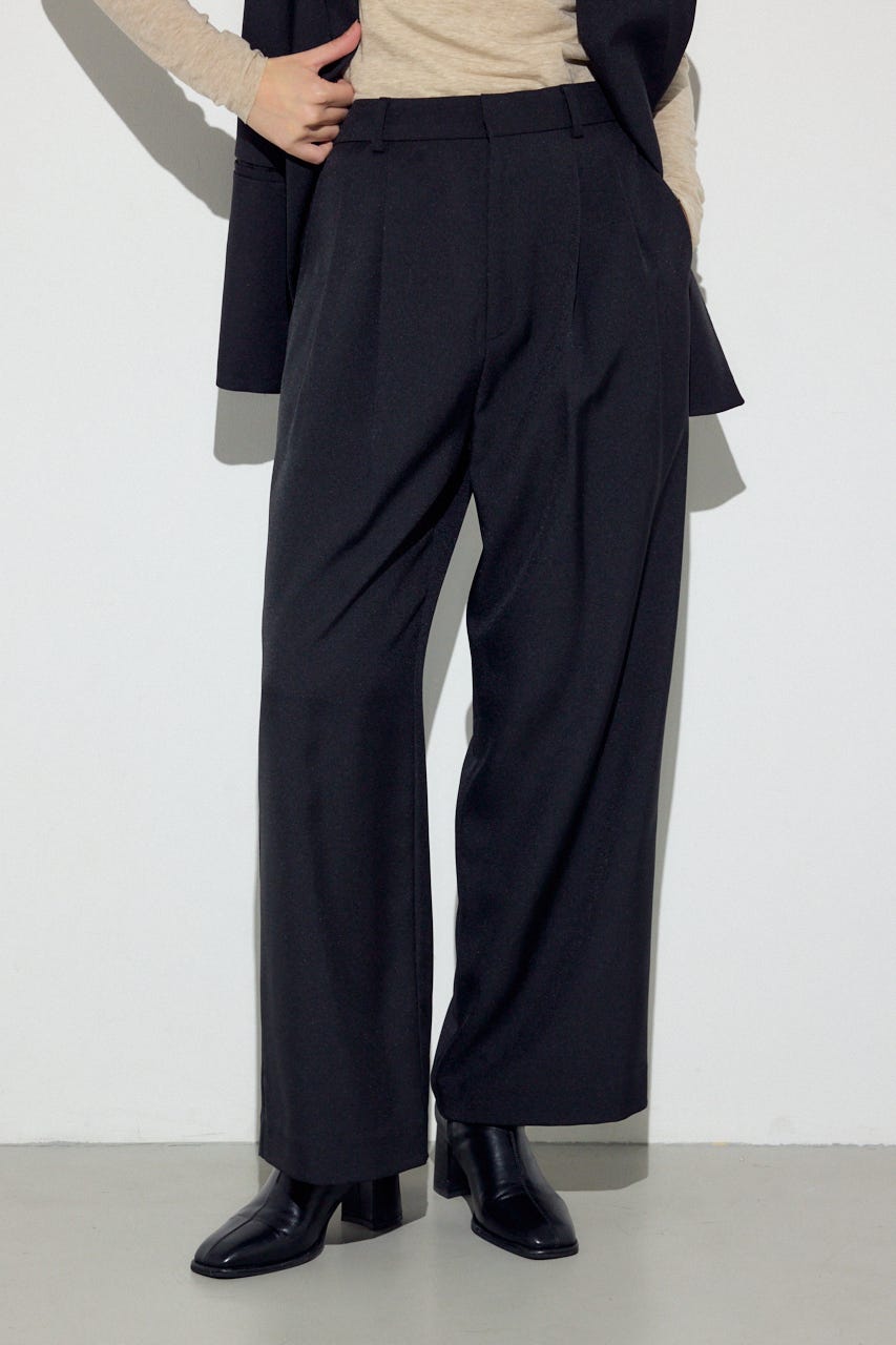 ベーシックタックワイドパンツ BLK S