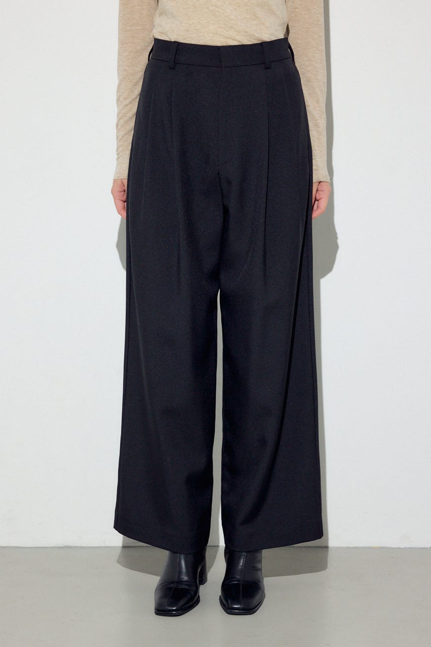 ベーシックタックワイドパンツ BLK S