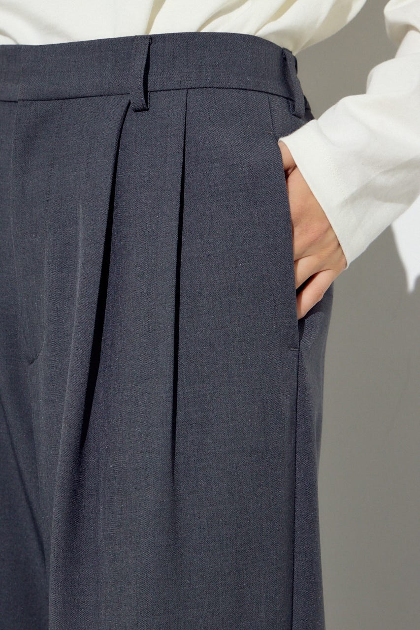 ベーシックタックワイドパンツ T.GRY S