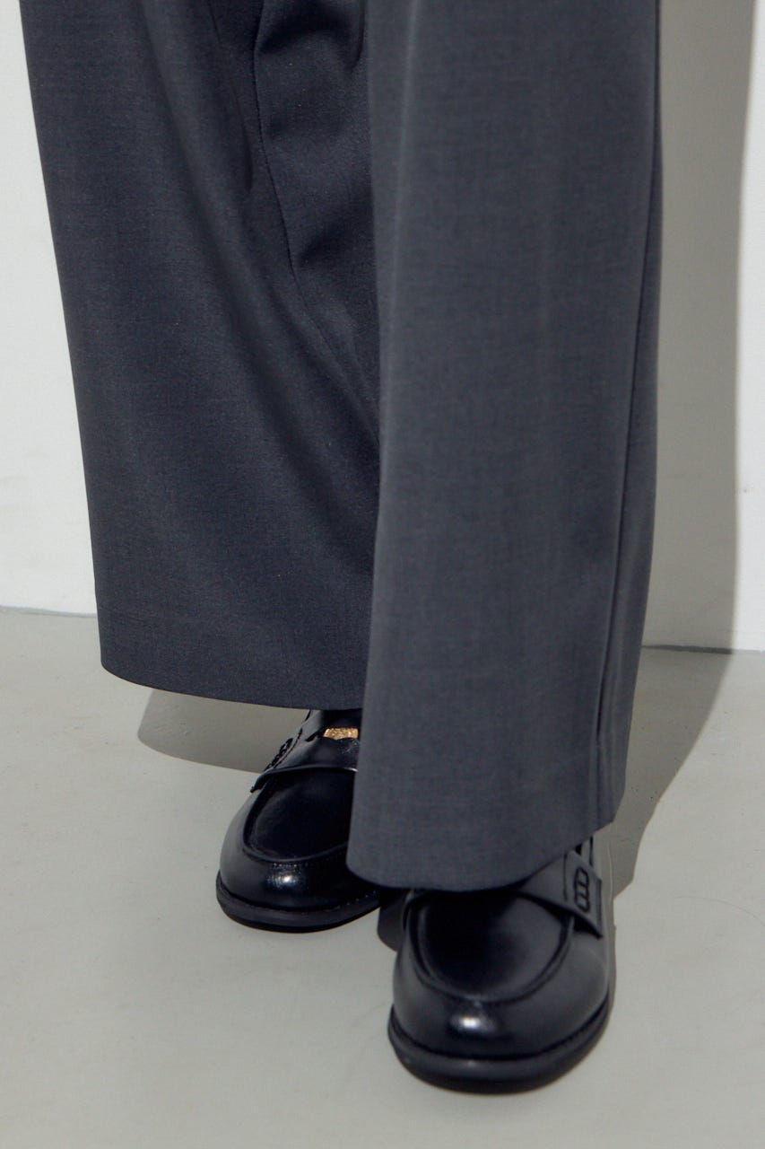 ベーシックタックワイドパンツ T.GRY S