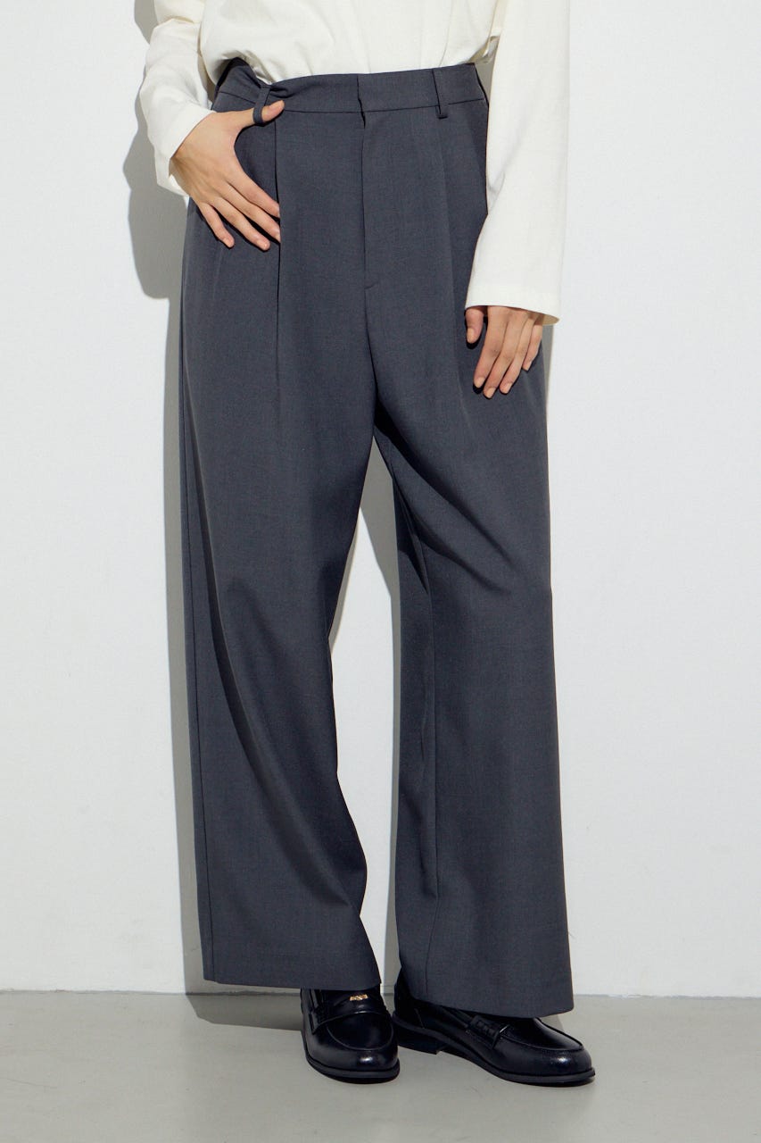 ベーシックタックワイドパンツ T.GRY S